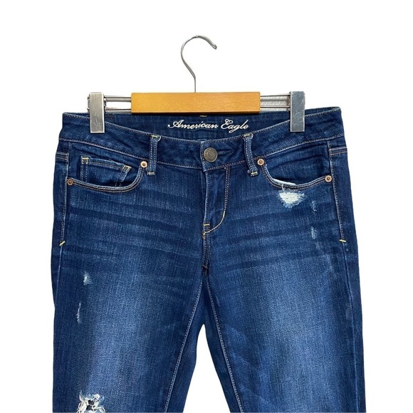 AMERICAN EAGLE | Womens Skinny Distressed Blue Jeans​​ - Picture 4 of 5